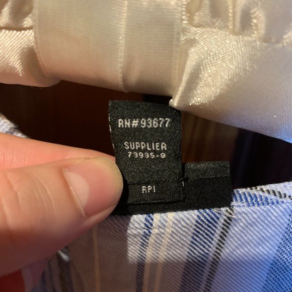 a.n.a Blue, White & Black Striped Crop Top Tie Front Blouse Size Medium - Picture 3 of 7